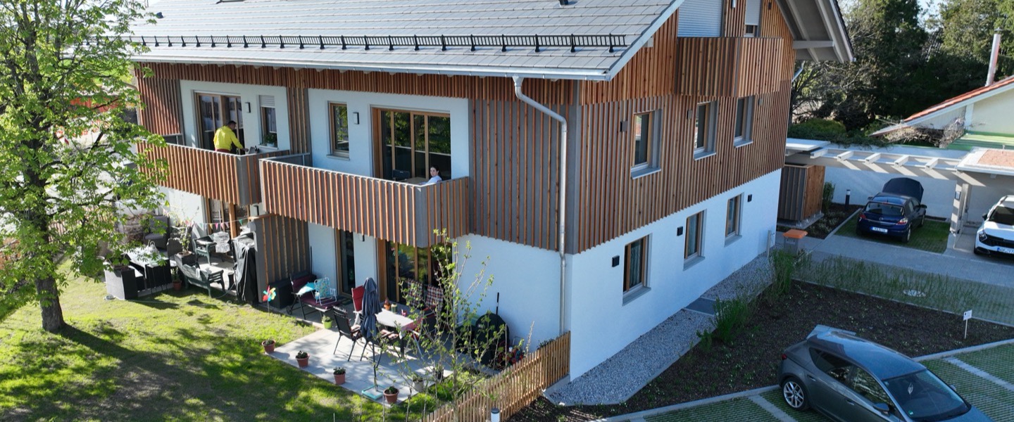 Drohnenaufnahme Gefördertes Mehrfamilienhaus Straßlach