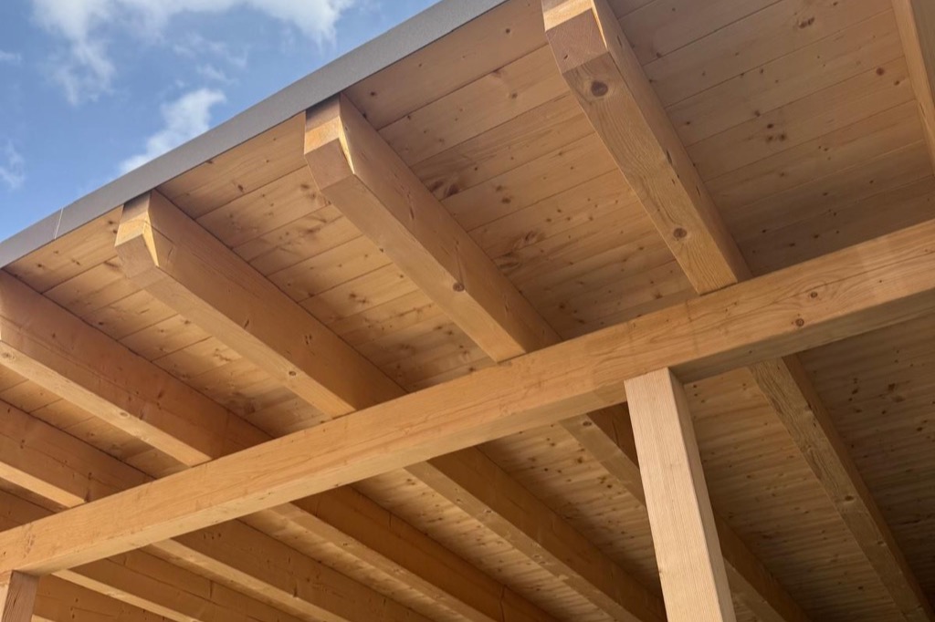 Carport mit Lerchenholz-Verschalung