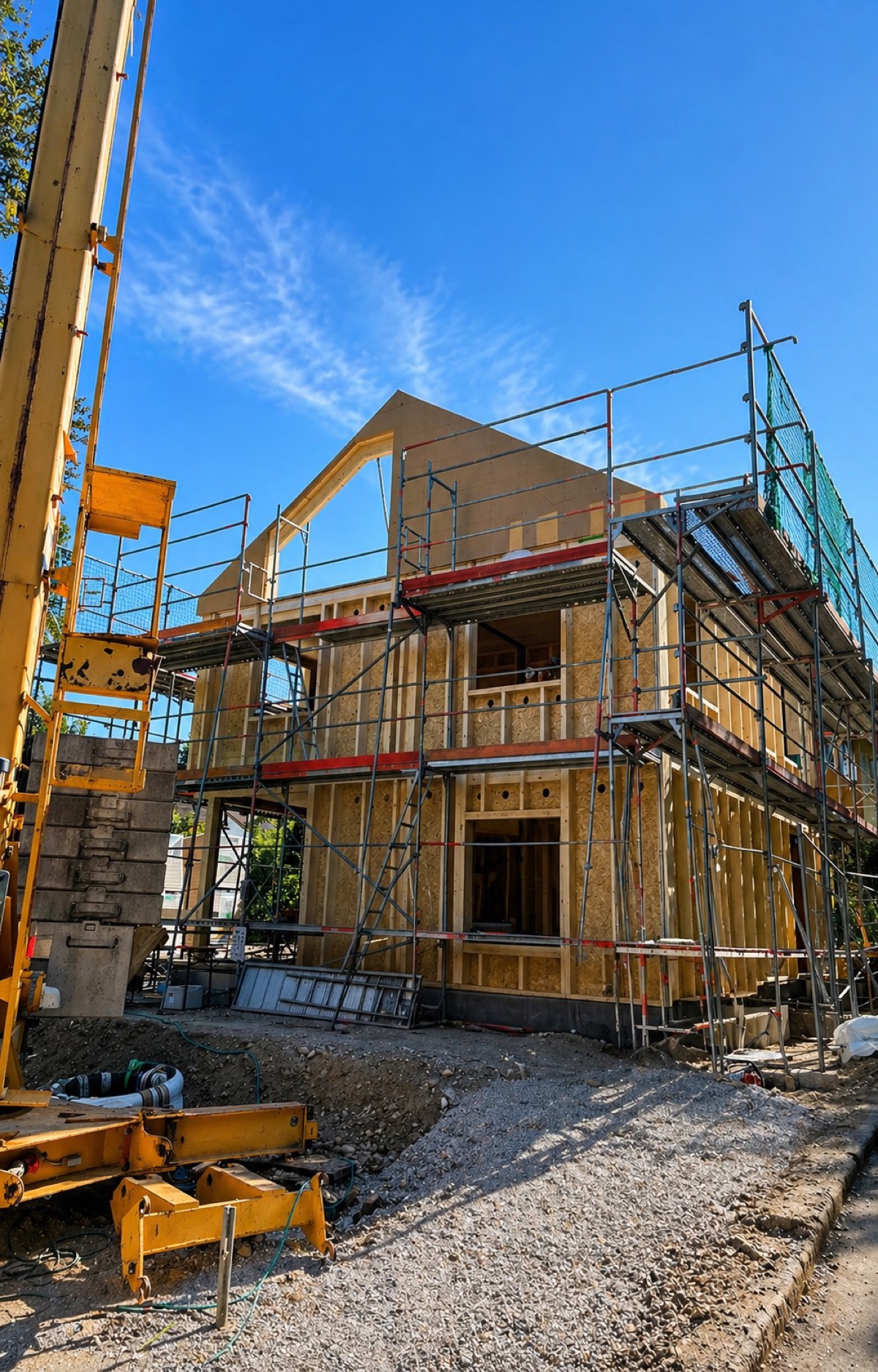 Das Holzhaus mit vorgefertigten Wandelementen